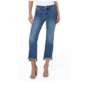 Liverpool Jeans Company Medium Blue Cropped Flare Jeans